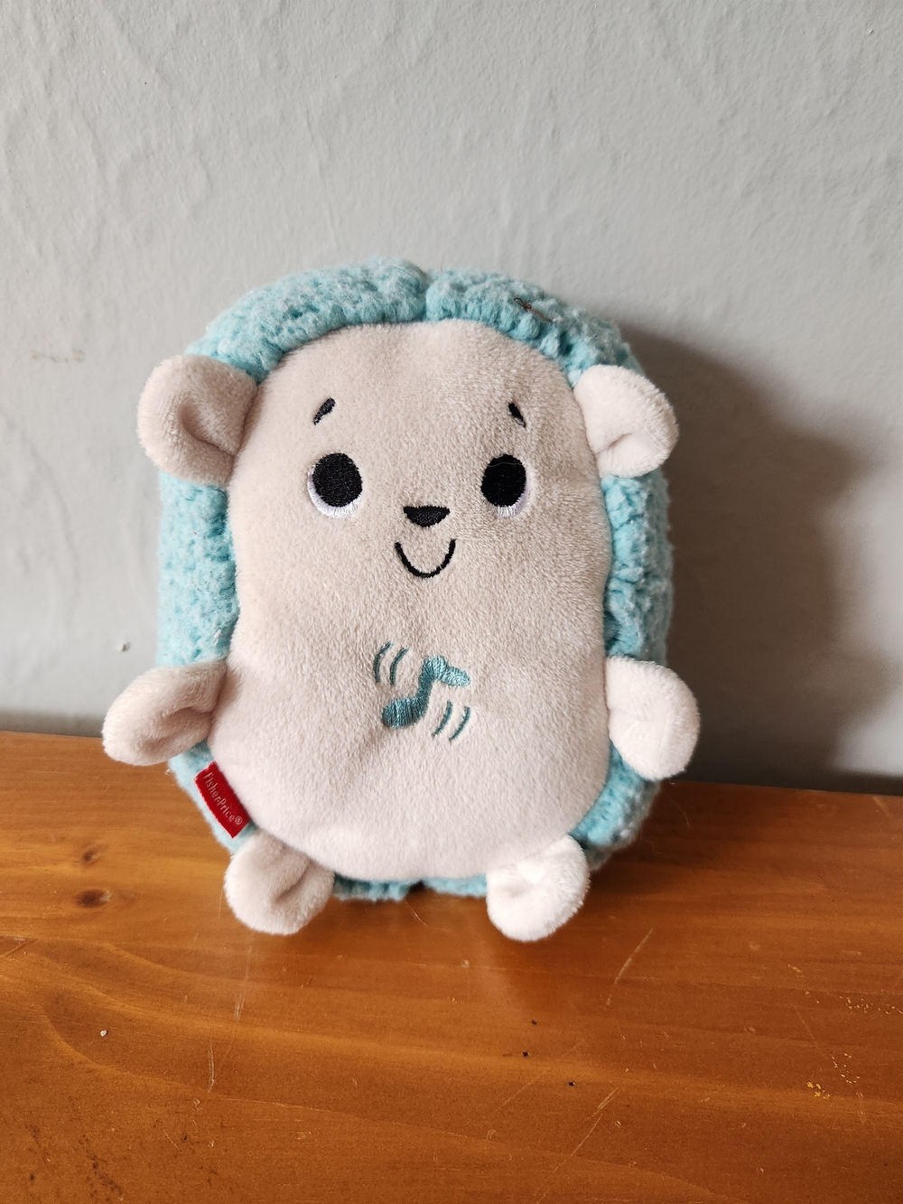 Fisher-Price Blue and Cream Plush Music/vibration Hedgehog
